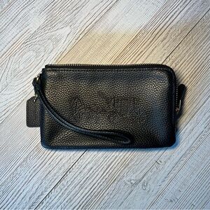 Coach Black Leather Wristlet